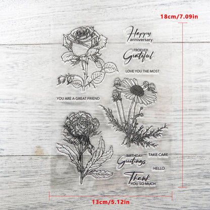 Bright Flowers Dies & Stamps Set