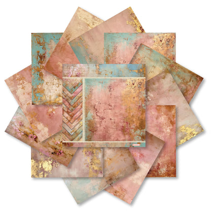24PCS 6" Antique Gold Scrapbook Paper & Cardstock