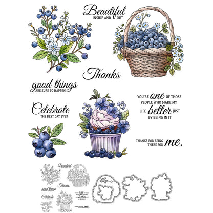 Fruit Blueberry Dies & Stamps Set