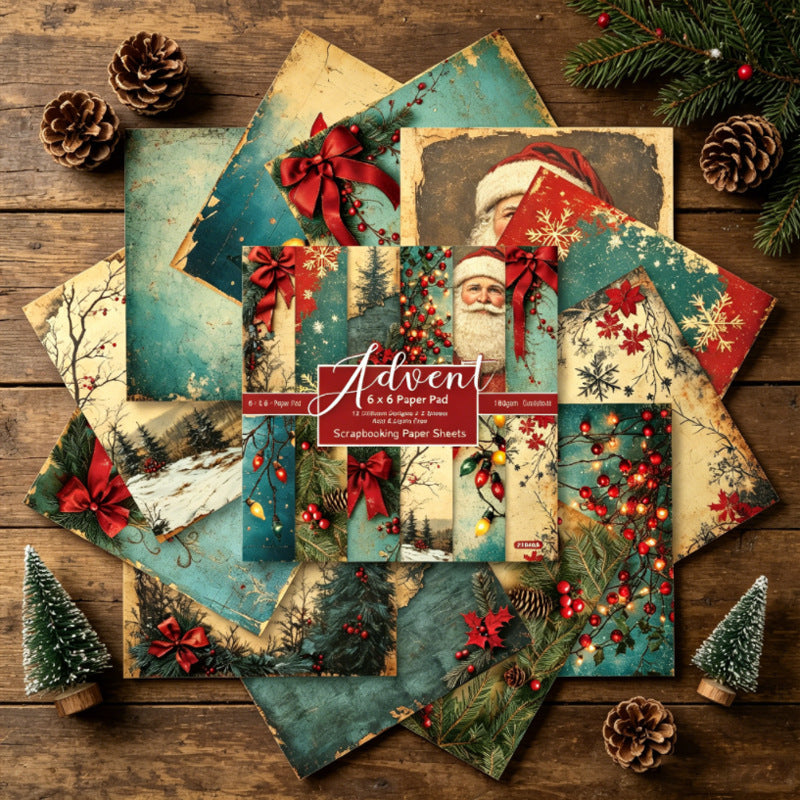 24PCS 6" Christmas Theme Scrapbook Paper & Cardstock