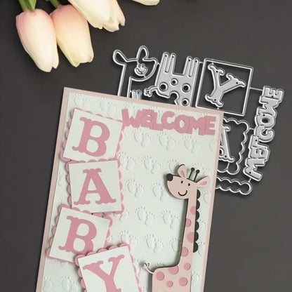 Alphabet "BABY"and Giraffe Metal Cutting Dies