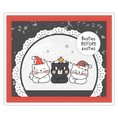 Cartoon Kittens Dies & Stamps Set