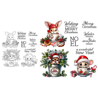 Christmas Animal Mugs Clear Stamps