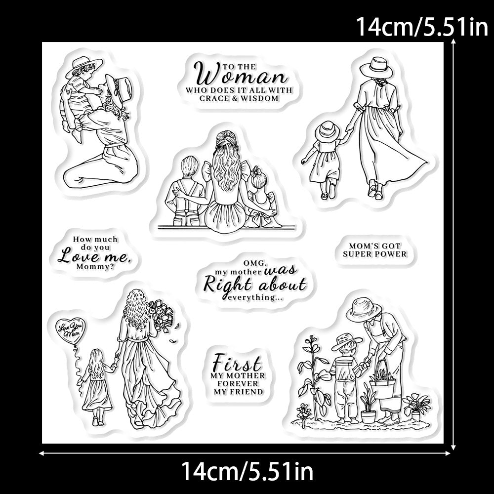 Mom And Kids Clear Stamps