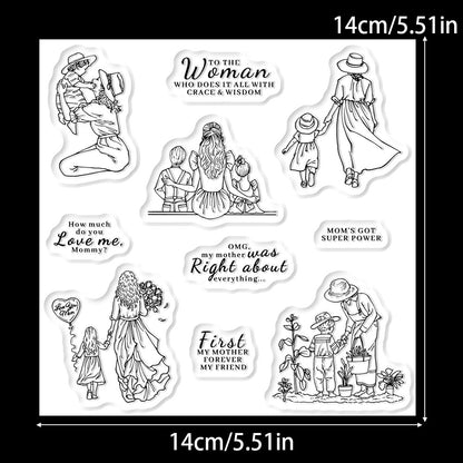 Mom And Kids Clear Stamps