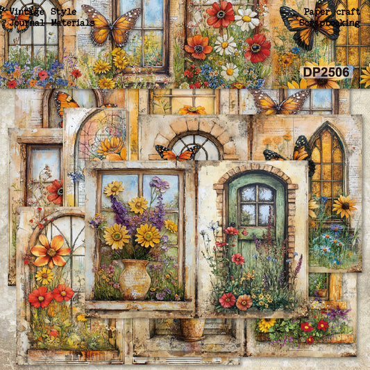 A5 Retro Flower Room Journal Scrapbook Paper