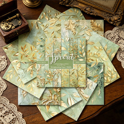 24PCS 6" Gold Leaf Scrapbook Paper & Cardstock