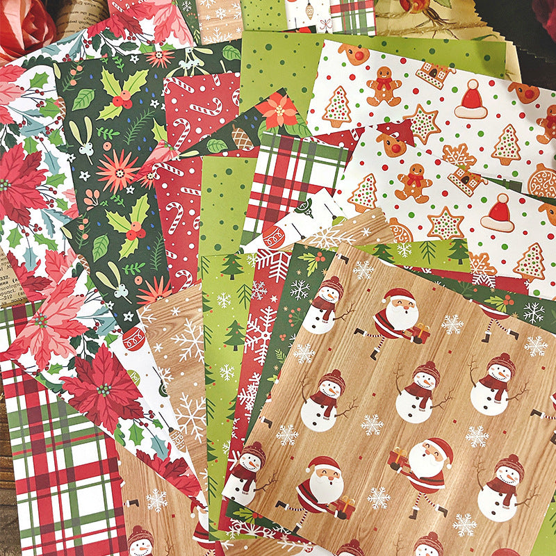 24PCS 6" Merry Christmas Scrapbook Paper & Cardstock