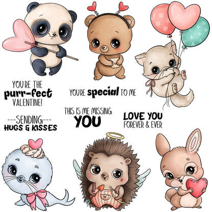 Valentine's Day Animals Clear Stamps