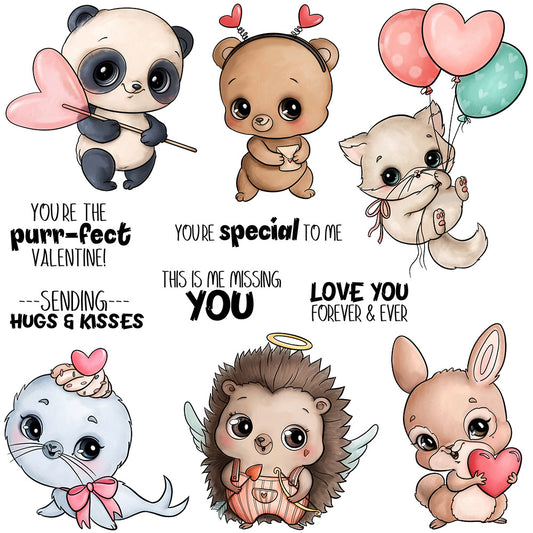 Valentine's Day Animals Clear Stamps