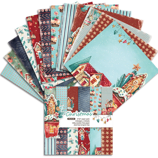 24PCS 6" Christmas Scrapbook Paper & Cardstock