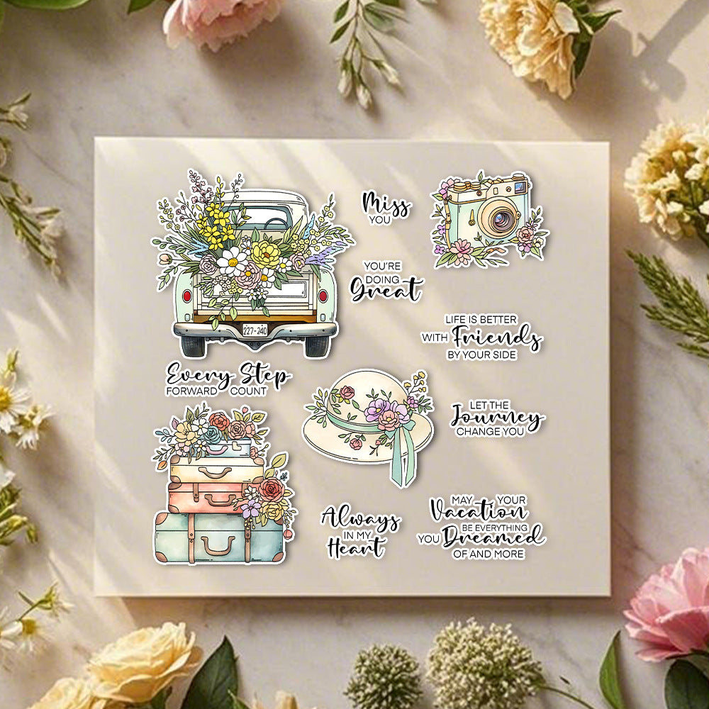 Flowers and Travel Clear Stamps