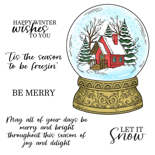 Winter Christmas Crystal Ball Dies & Stamps Set