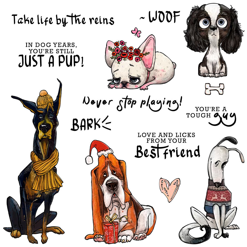 Funny Puppy Dies & Stamps Set