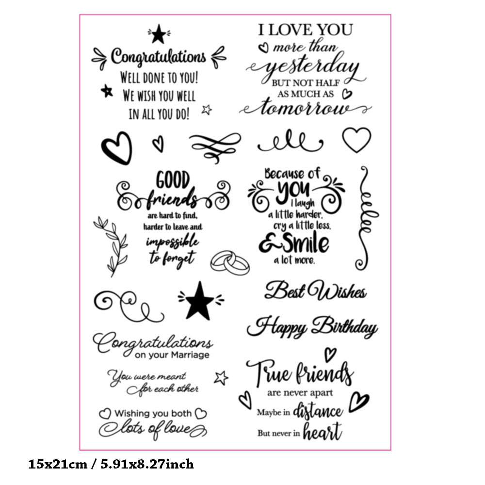 Best Wishes Clear Stamps