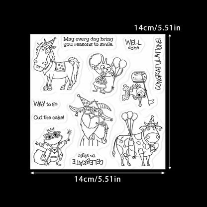 Funny Party Animals Dies & Stamps Set