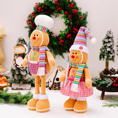 Christmas Stretchable Legs Gingerbread Man Doll Ornaments