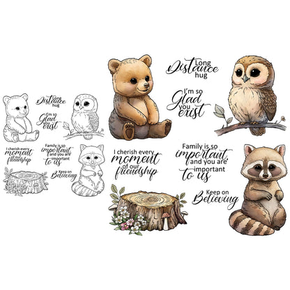 Cute Cartoon Animals Clear Stamps
