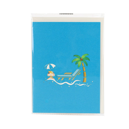 3D Creative Beach Vacation Pop-Up Greeting Card