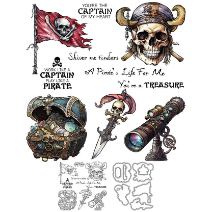 Skeleton Pirate Treasure Dies & Stamps Set