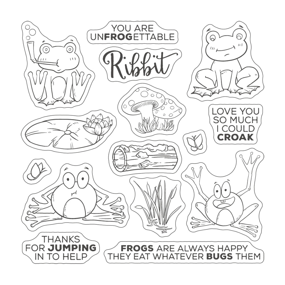 Cute Frog Dies & Stamps Set