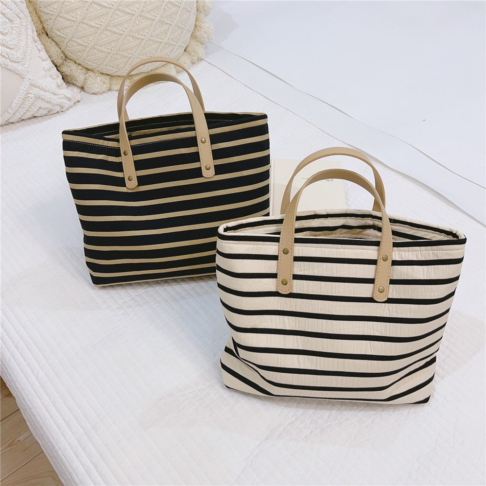 Artistic Retro Striped Daily Tote Bag