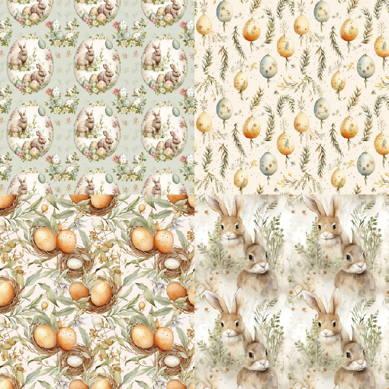 24PCS 6" Easter Bunny Scrapbook Paper & Cardstock