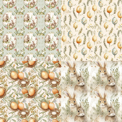 24PCS 6" Easter Bunny Scrapbook Paper & Cardstock