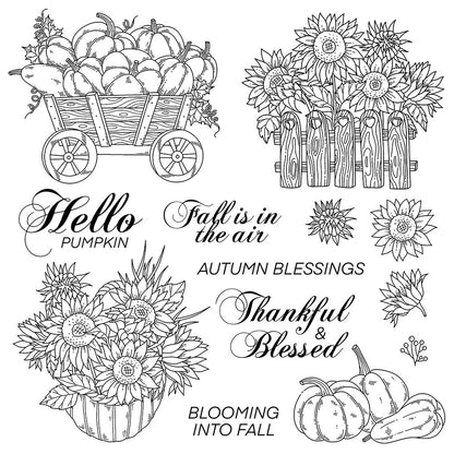Sunflower Pumpkin Dies & Stamps Set