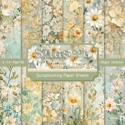 24PCS 6" Sunset Scrapbook Paper & Cardstock