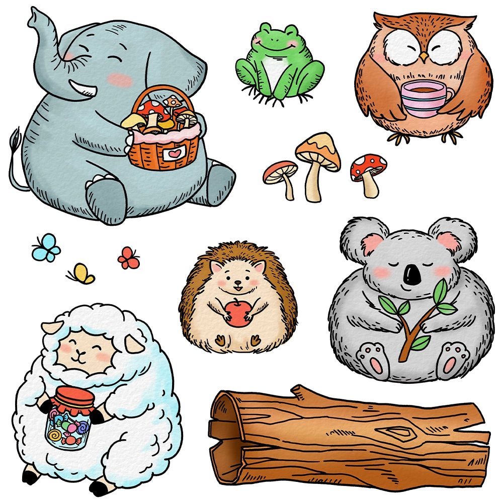 Cute Forest Animals Dies & Stamps Set