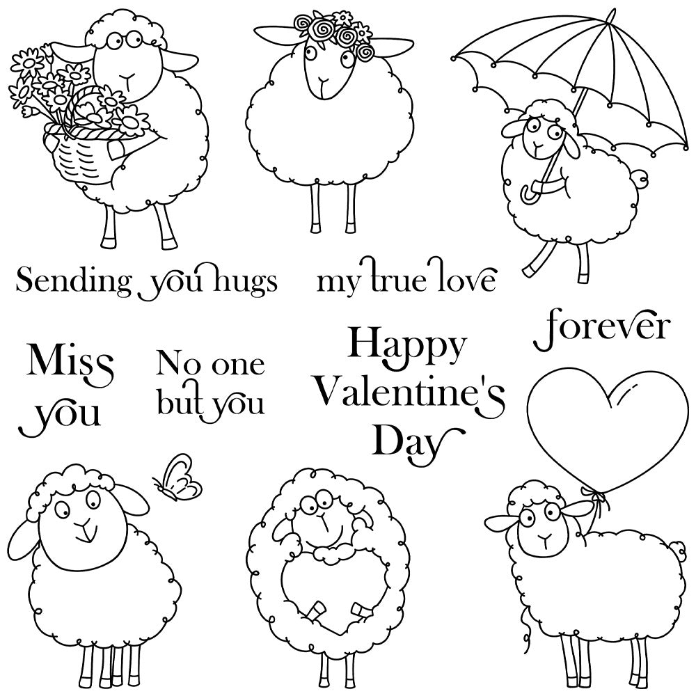 Valentine's Day Lamb Dies & Stamps Set
