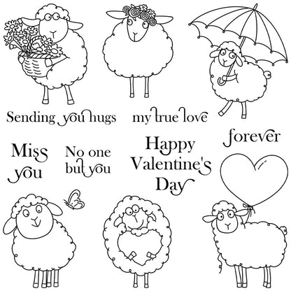 Valentine's Day Lamb Dies & Stamps Set