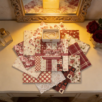 24PCS 6" Heart Scrapbook Paper & Cardstock