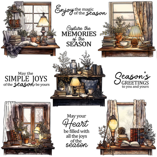 Warm Home Table Window Clear Stamps