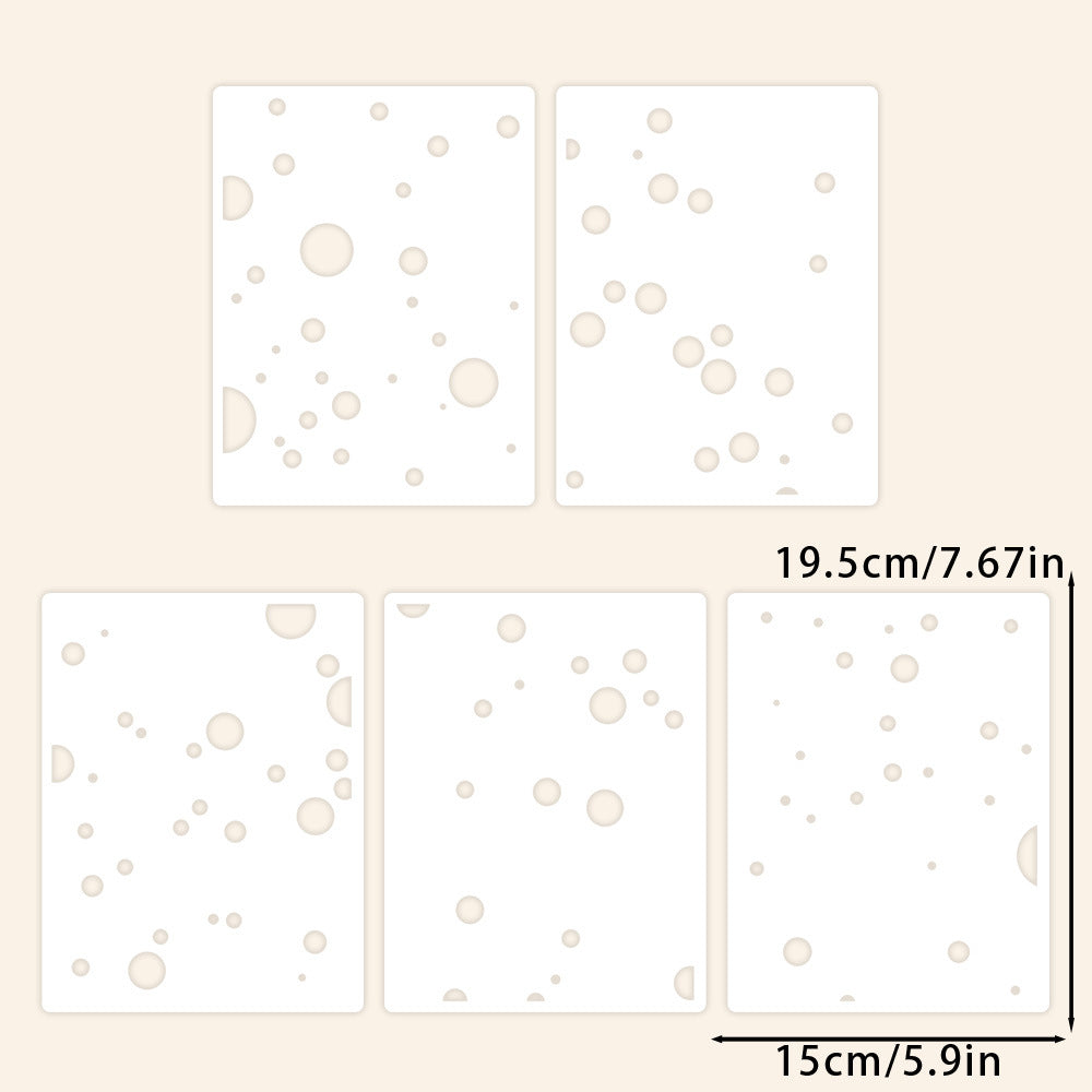 5 PCS Polka Dots Pattern DIY Painting Hollow Stencil