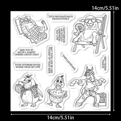 Animals' Summer Vacation Dies & Stamps Set