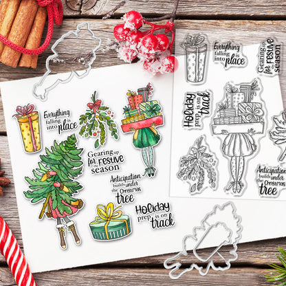 Christmas Elements Dies & Stamps Set