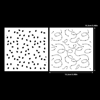 2 PCS Small Lamp Pattern DIY Painting Hollow Stencil