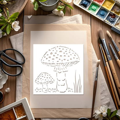 Mushroom Pattern DIY Painting Hollow Stencil