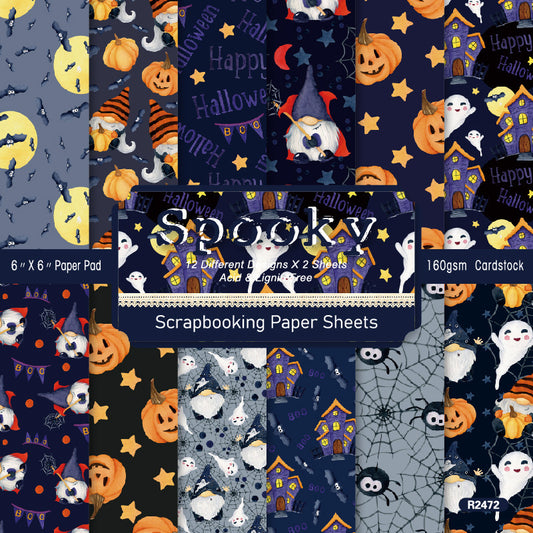 24PCS 6" Spooky Scrapbook Paper & Cardstock