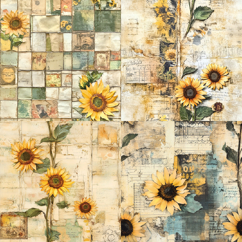 24PCS 6" Sunflower Scrapbook Paper & Cardstock