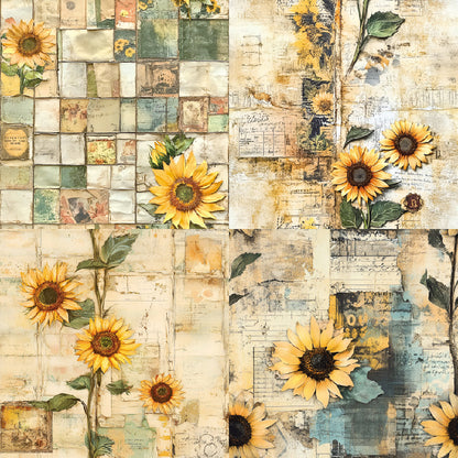 24PCS 6" Sunflower Scrapbook Paper & Cardstock