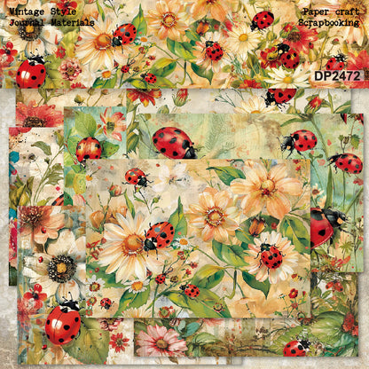 A5 Ladybird & Flower Journal Scrapbook Paper