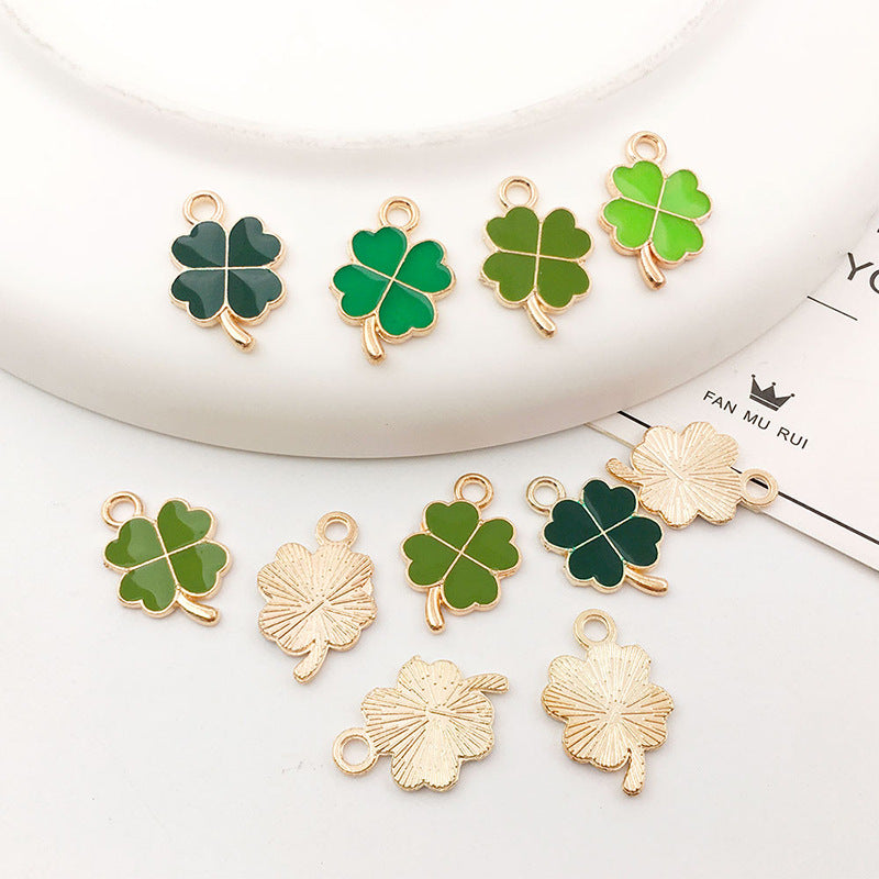 20 Pcs Four-Leaf Clover DIY Jewelry Pendants