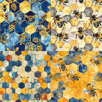 24PCS 6" Hive Pattern Scrapbook Paper & Cardstock