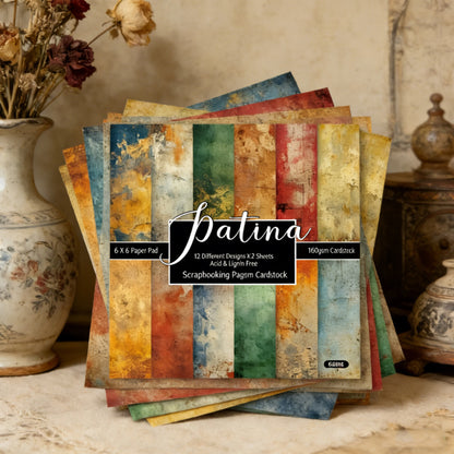 24PCS 6" Patina Scrapbook Paper & Cardstock