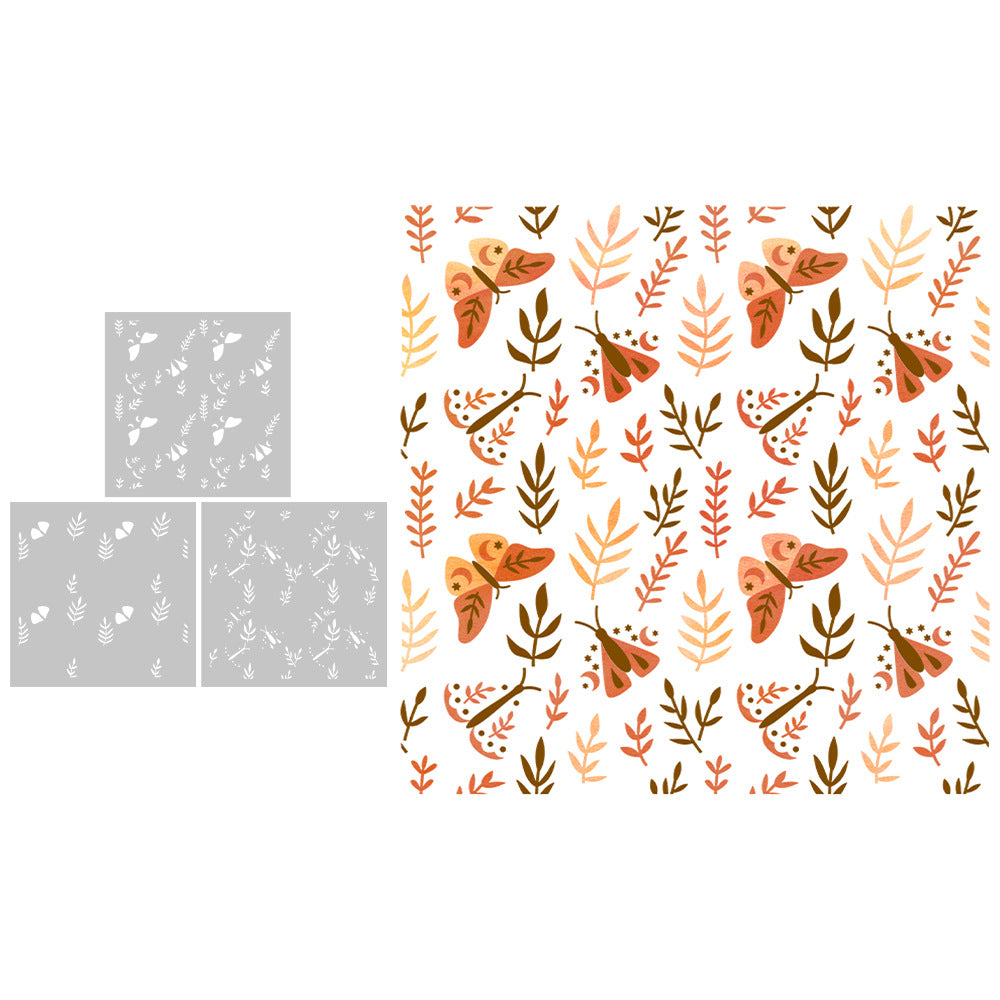 2 PCS Decorative Background DIY Painting Hollow Stencil