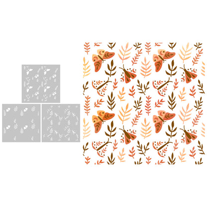 2 PCS Decorative Background DIY Painting Hollow Stencil