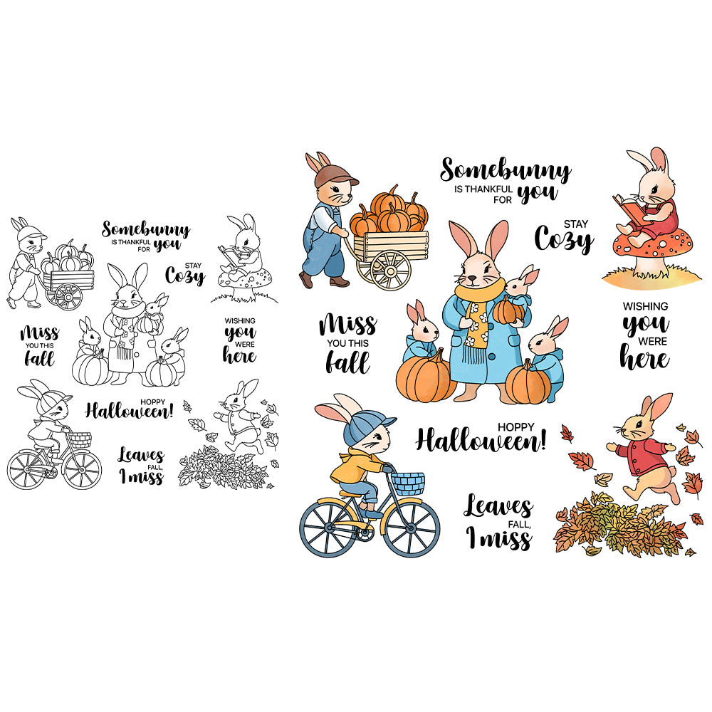 Rabbit's Autumn Dies & Stamps Set